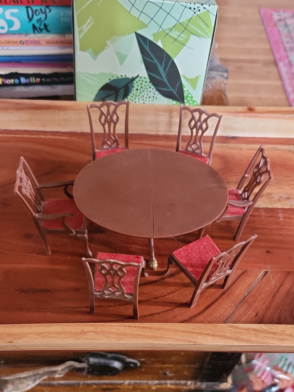 Louis MARX dollhouse dining table and chairs Little Hostess set